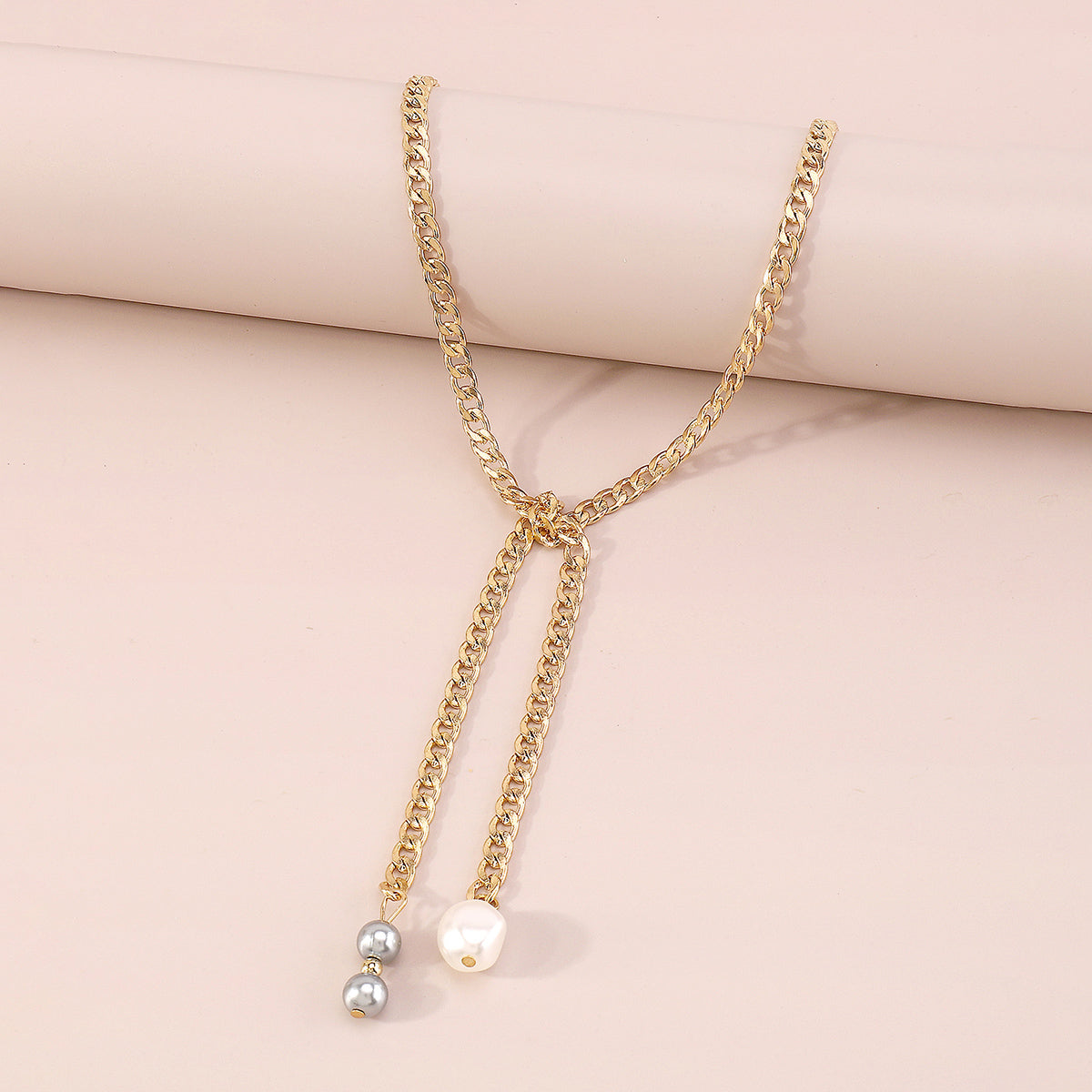 N10571 Long Tassel Chain Pearl Pendant Neclace