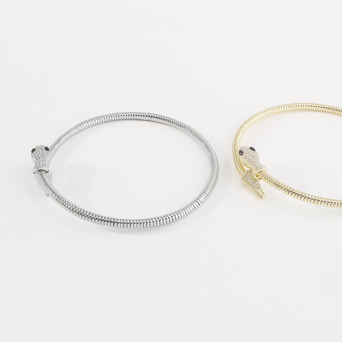 N11128 Simple Rhinestone Snake Choker Necklace