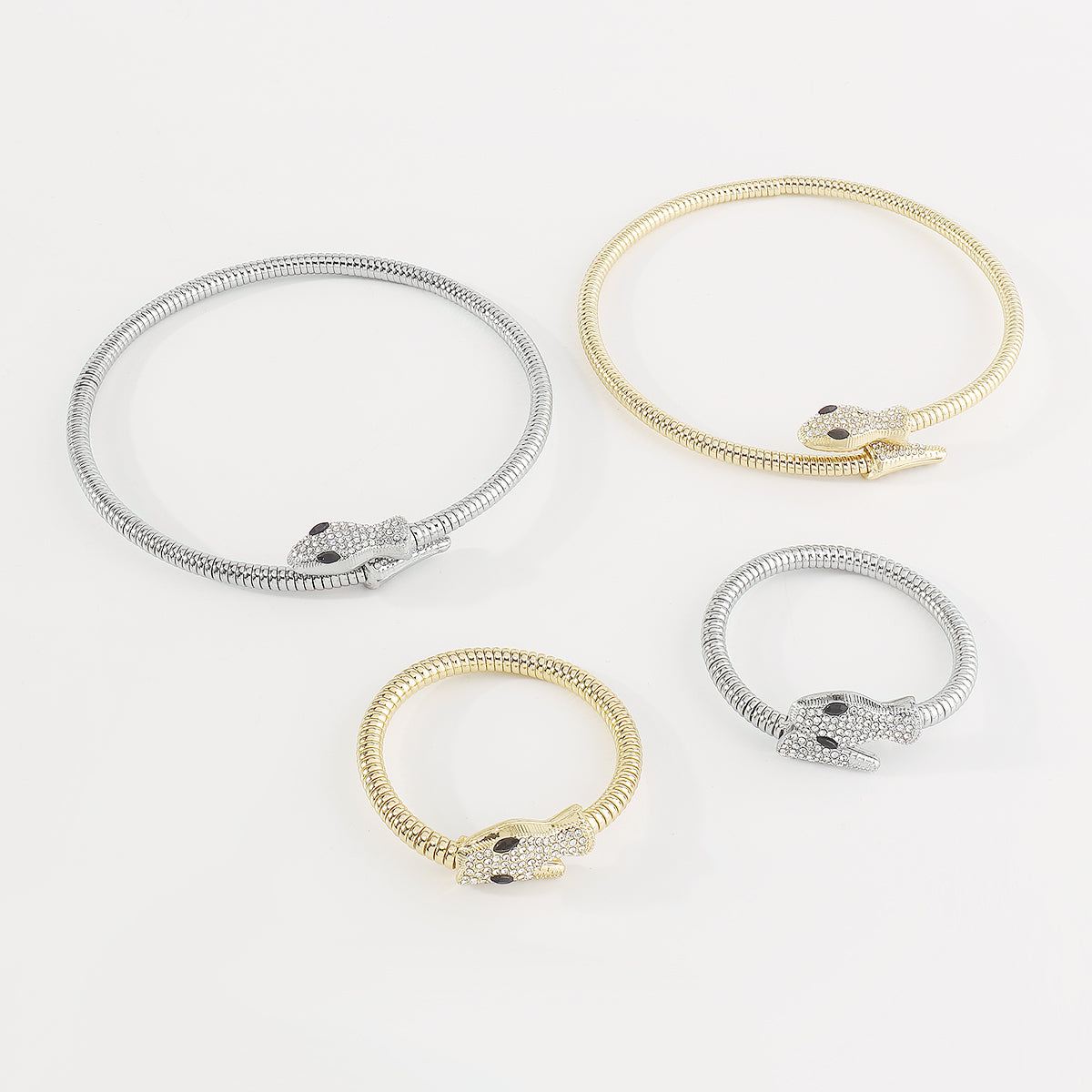 N11128 Simple Rhinestone Snake Choker Necklace