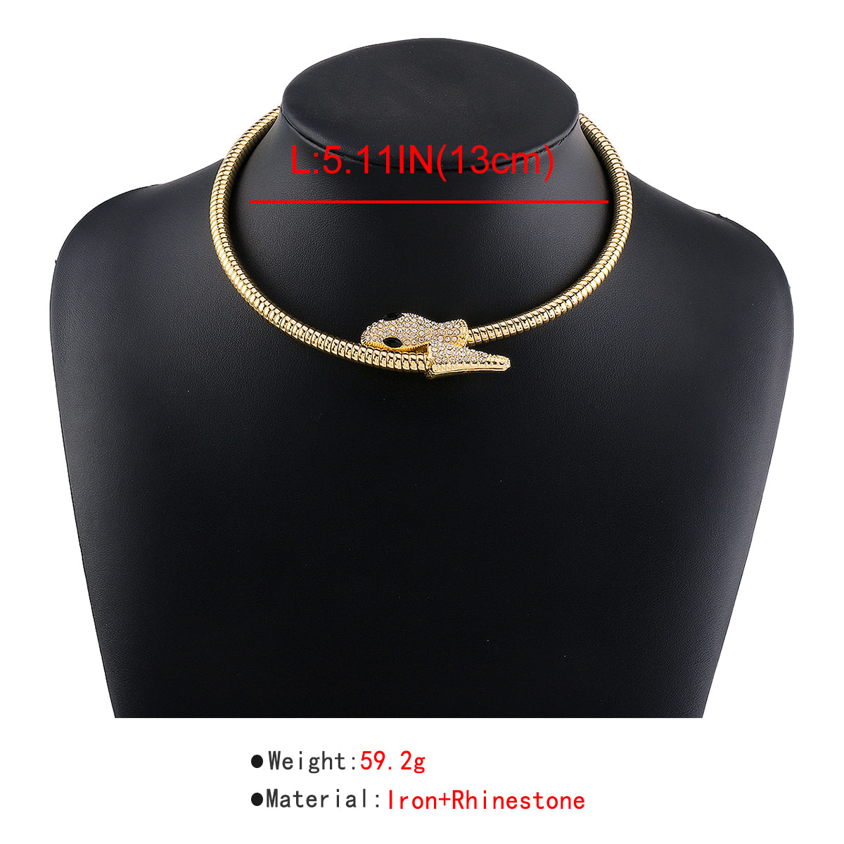 N11128 Simple Rhinestone Snake Choker Necklace