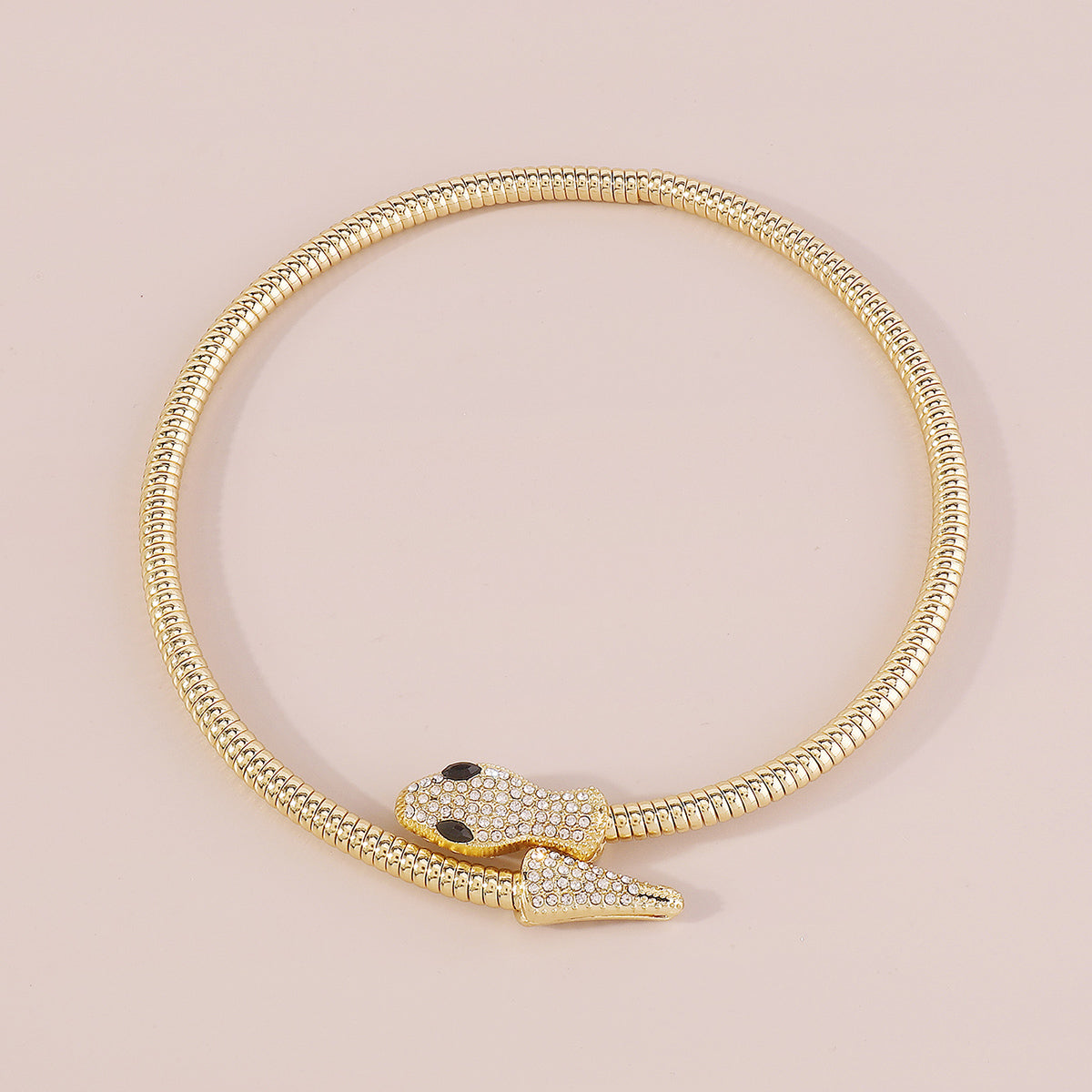 N11128 Simple Rhinestone Snake Choker Necklace