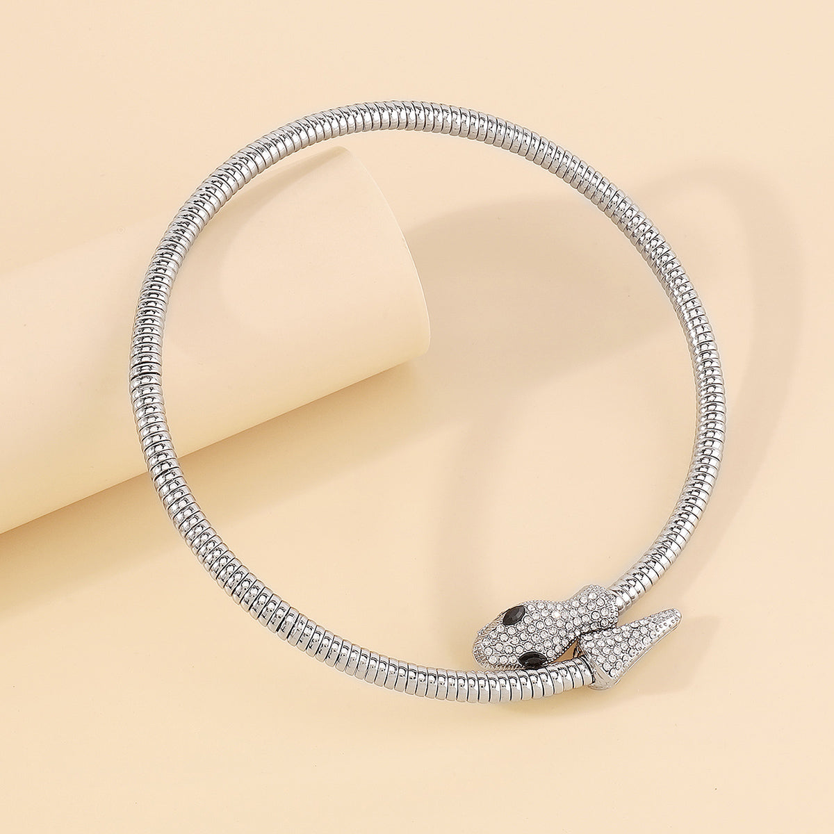 N11128 Simple Rhinestone Snake Choker Necklace