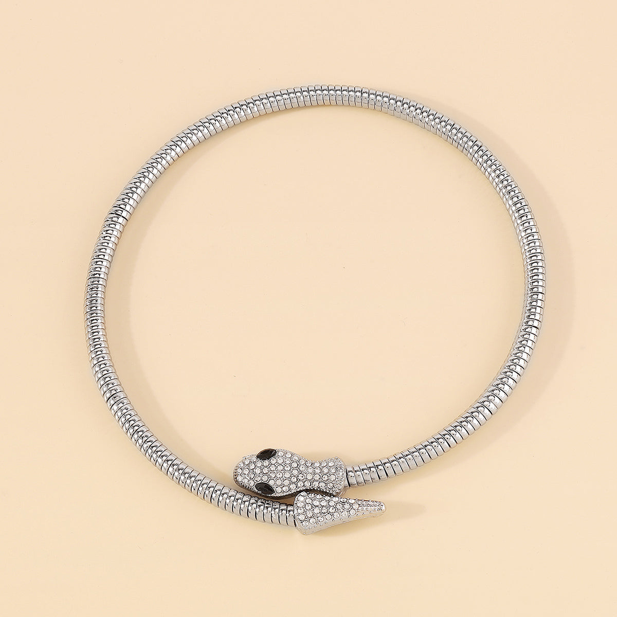 N11128 Simple Rhinestone Snake Choker Necklace
