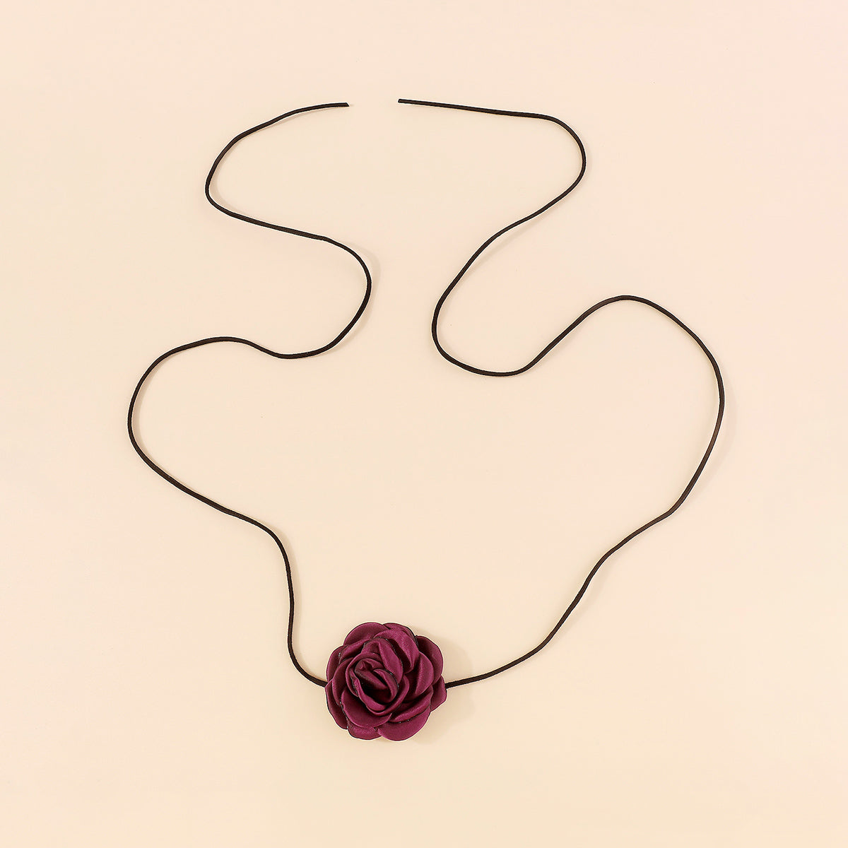 N11197 Romantic Rose Flower Choker Necklace Belt