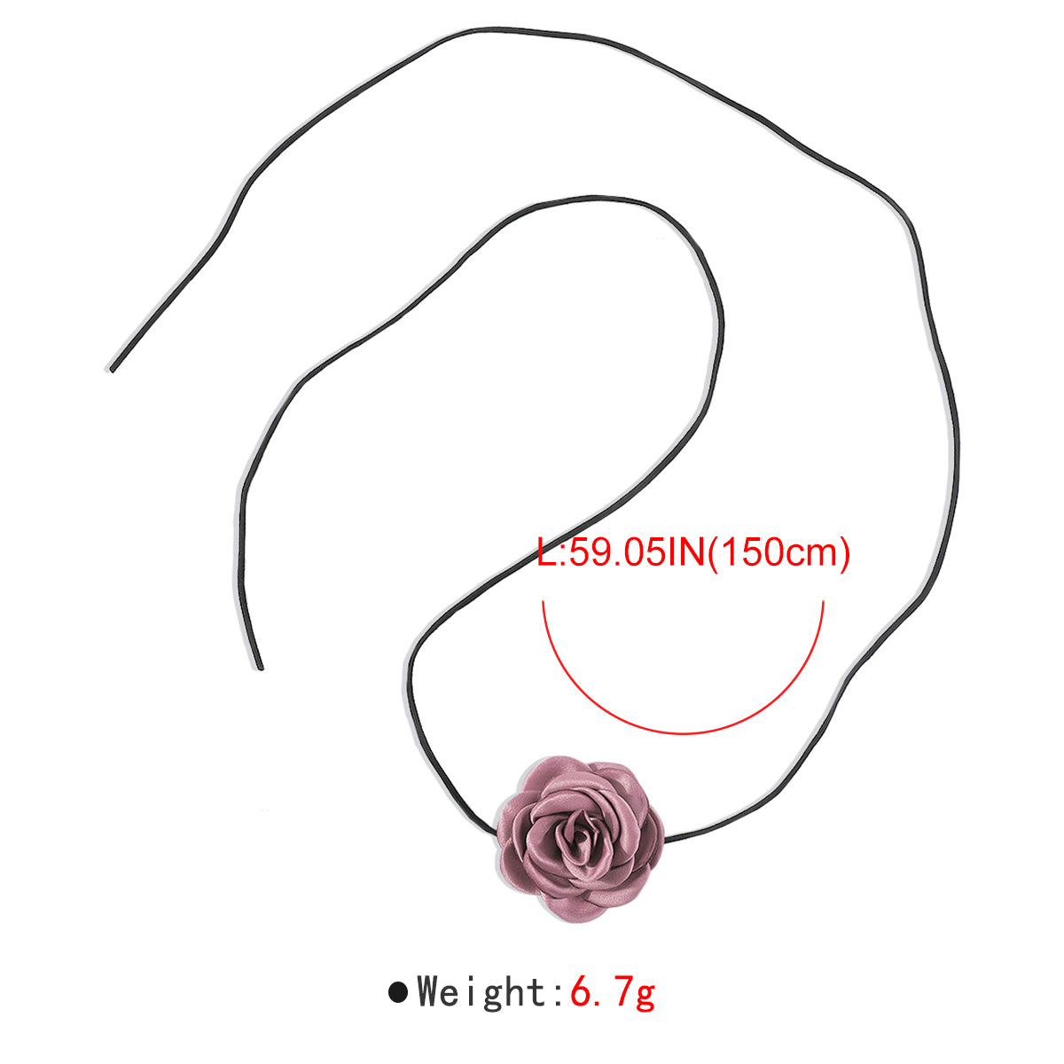 N11197 Romantic Rose Flower Choker Necklace Belt
