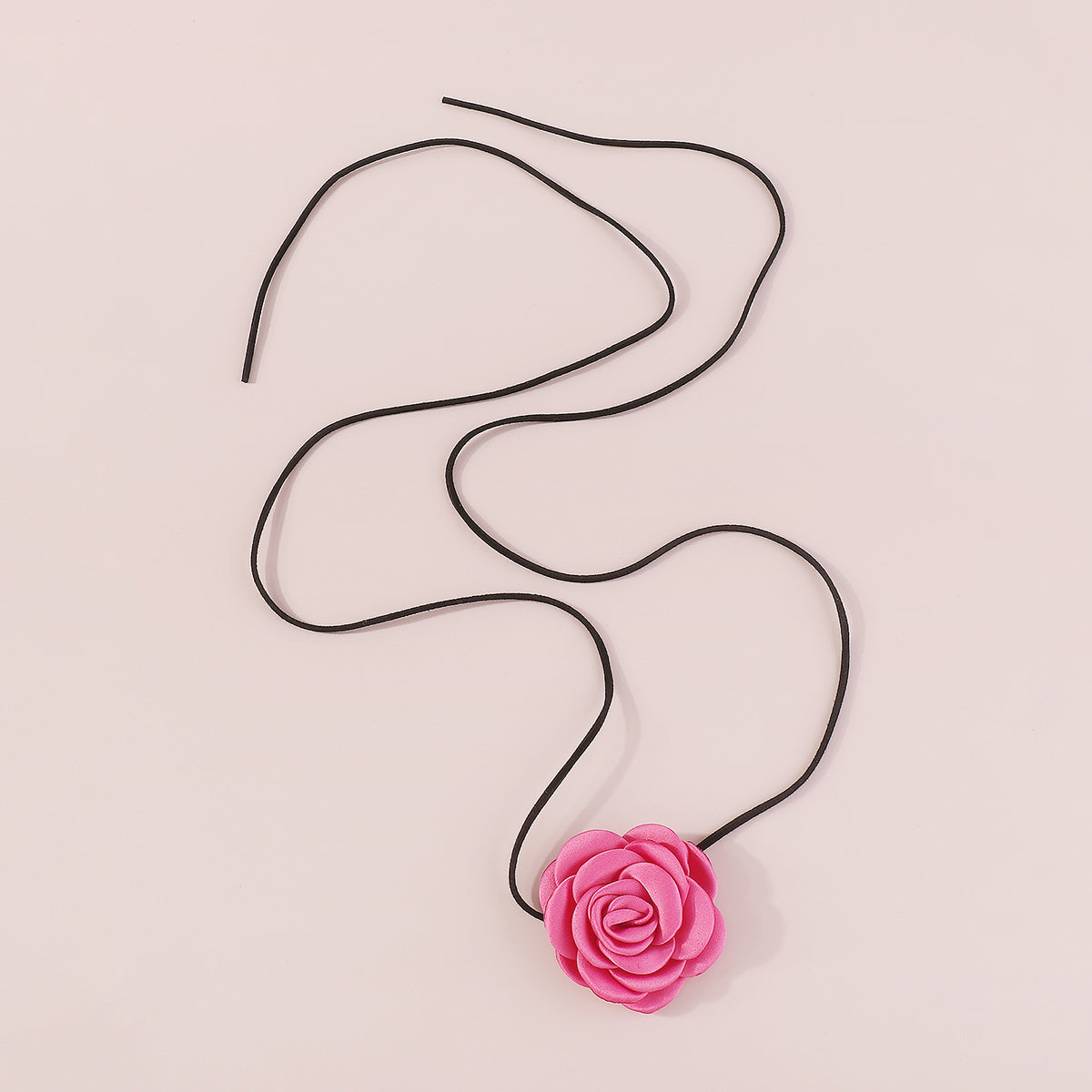 N11197 Romantic Rose Flower Choker Necklace Belt