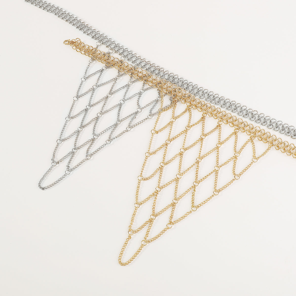 N11211 Metal Latticed Long Pendant Necklace