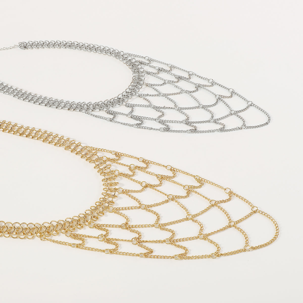 N11211 Metal Latticed Long Pendant Necklace