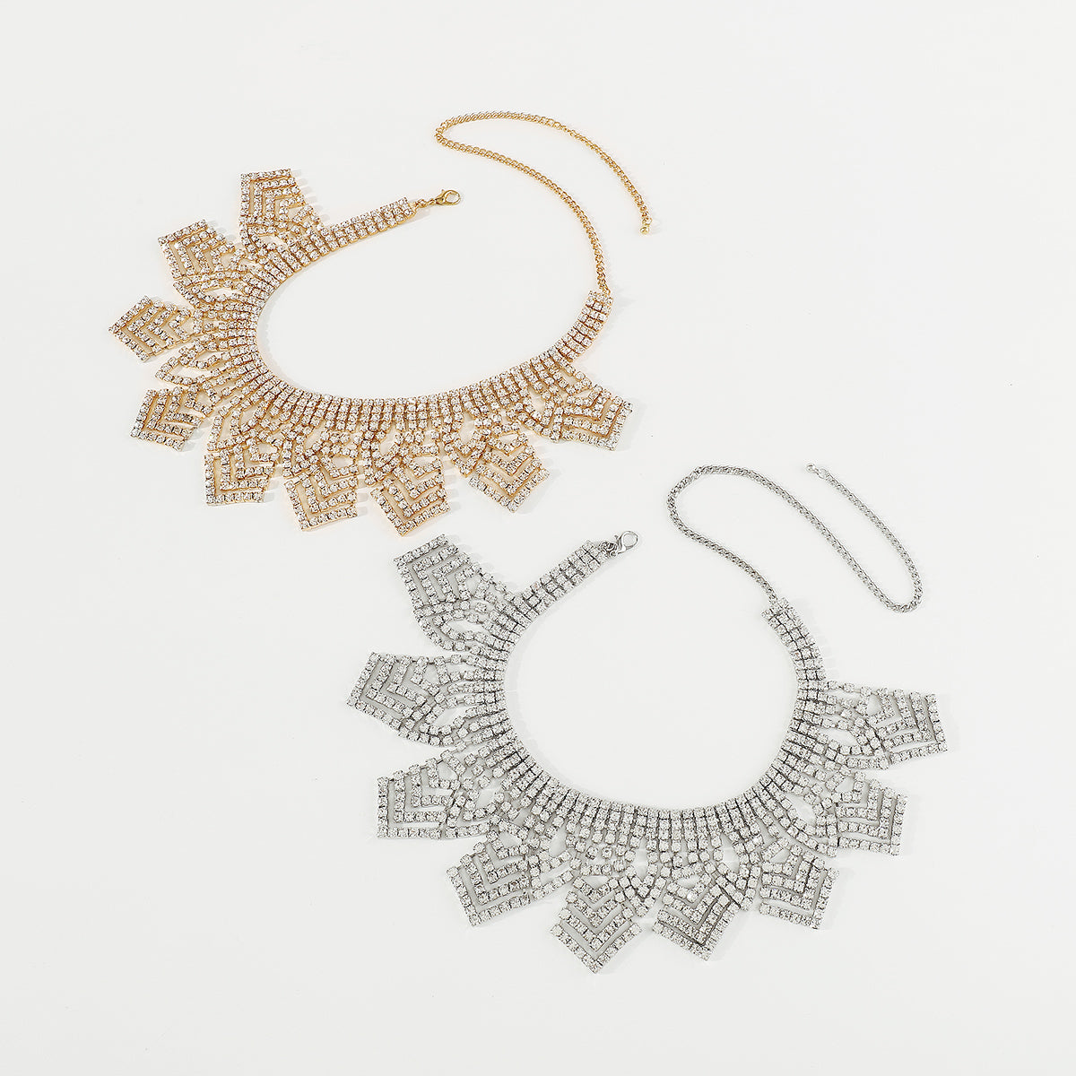 N11240 Shinny Full Crystal Choker Necklaces