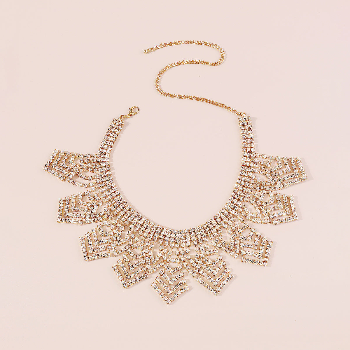 N11240 Shinny Full Crystal Choker Necklaces