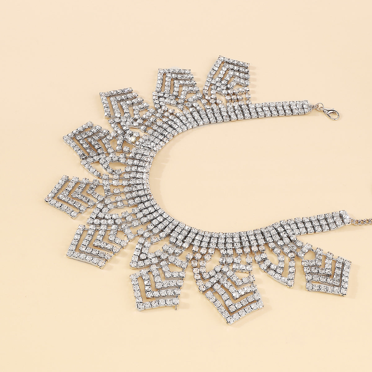 N11240 Shinny Full Crystal Choker Necklaces
