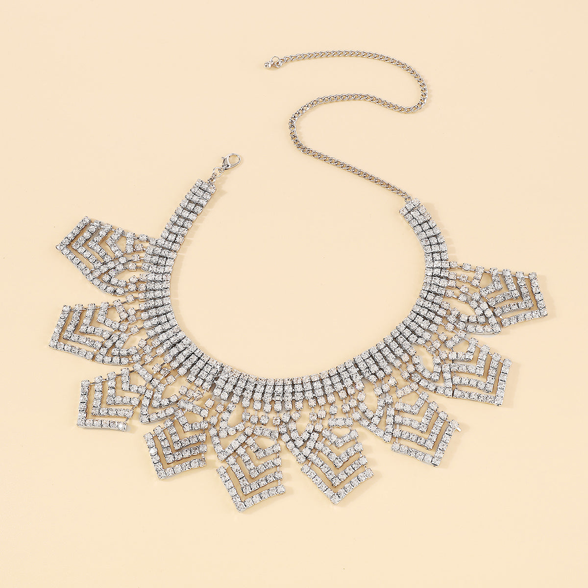 N11240 Shinny Full Crystal Choker Necklaces