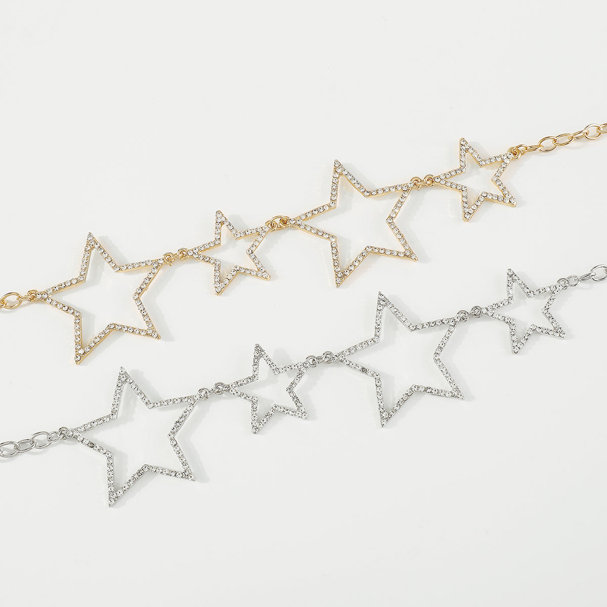 N11275 Rhinestone Star Statement Necklace