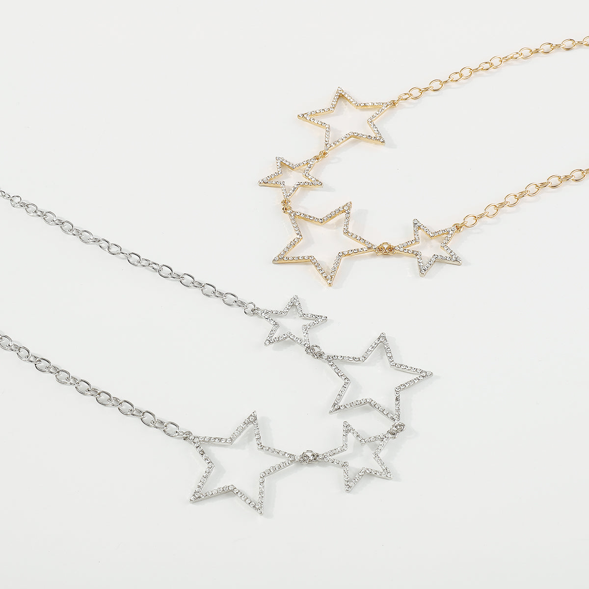 N11275 Rhinestone Star Statement Necklace