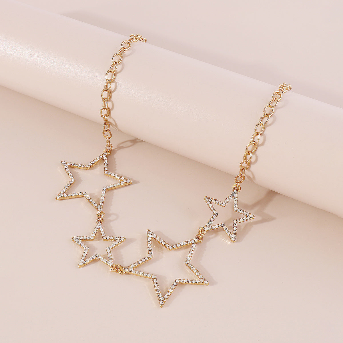 N11275 Rhinestone Star Statement Necklace