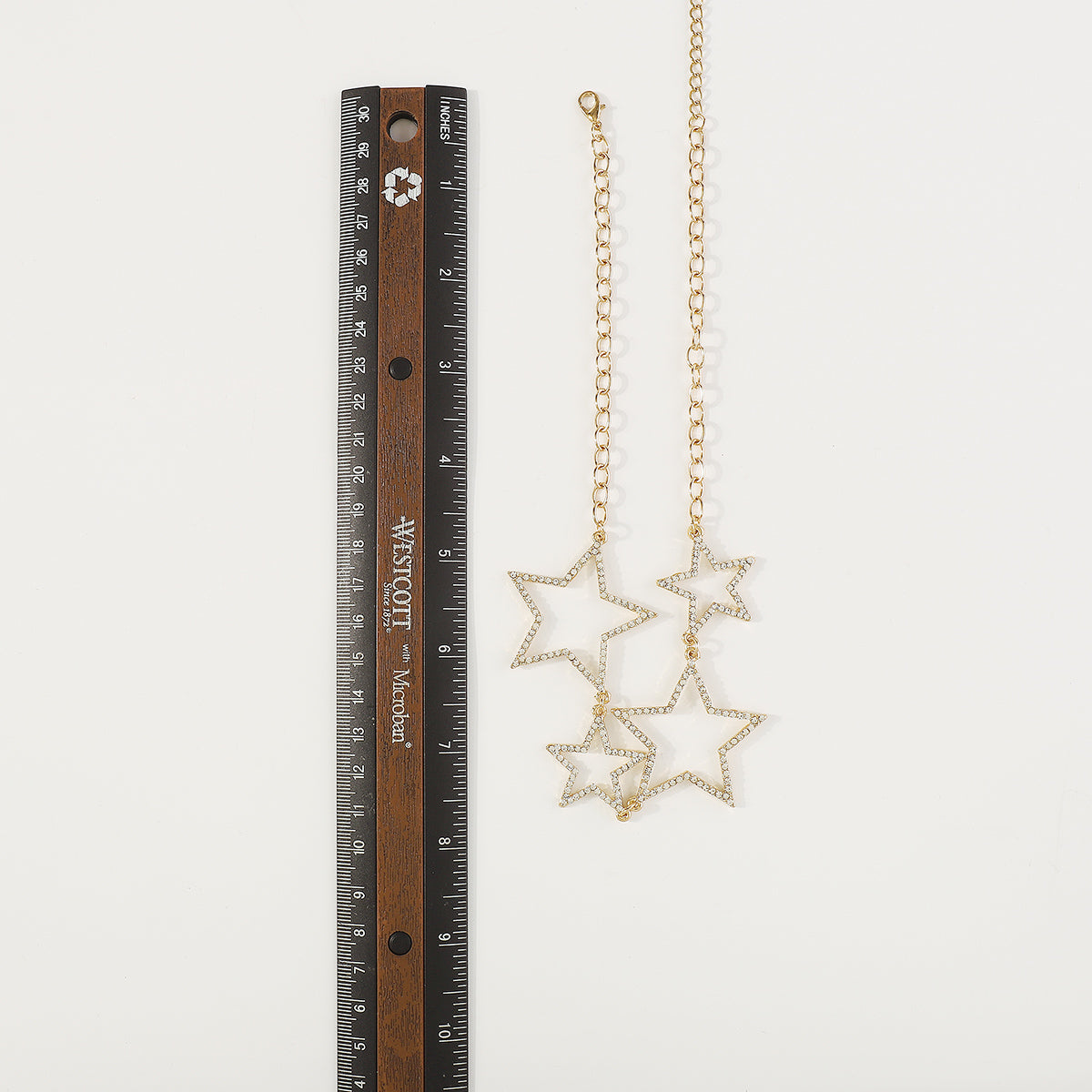 N11275 Rhinestone Star Statement Necklace