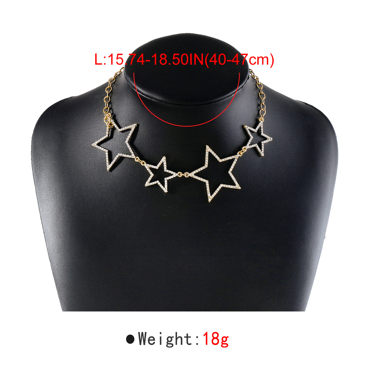 N11275 Rhinestone Star Statement Necklace
