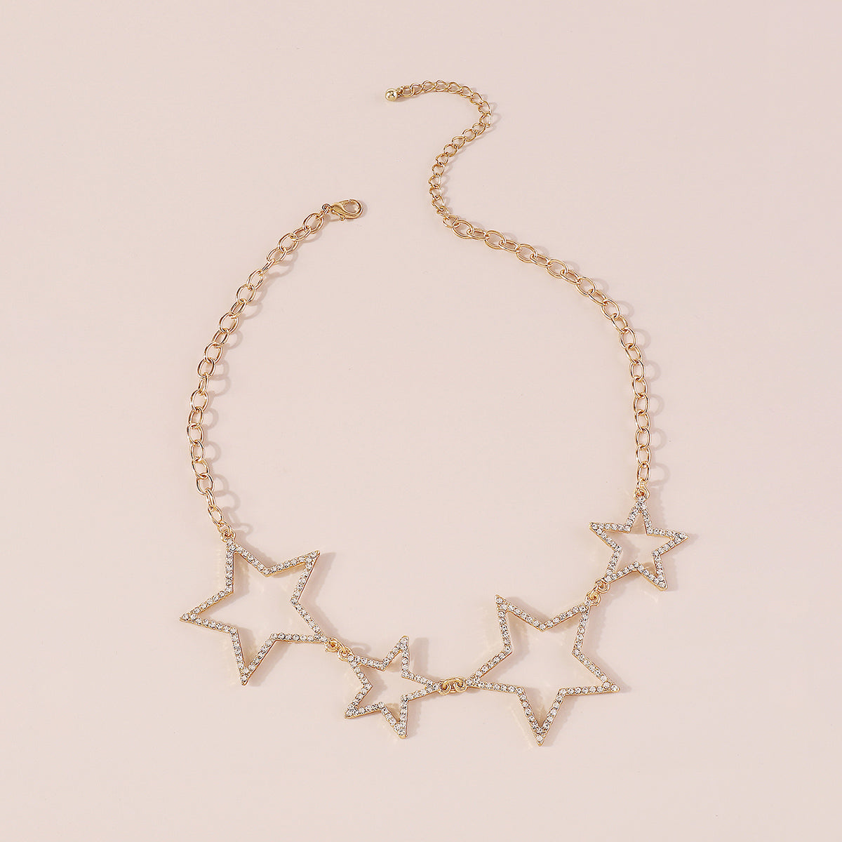 N11275 Rhinestone Star Statement Necklace