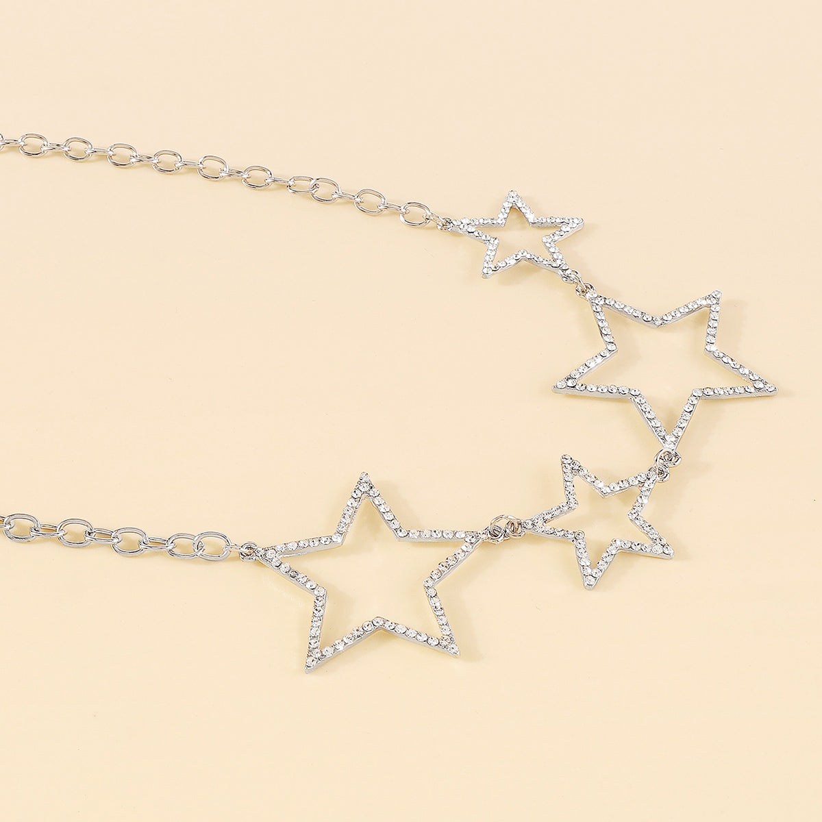 N11275 Rhinestone Star Statement Necklace