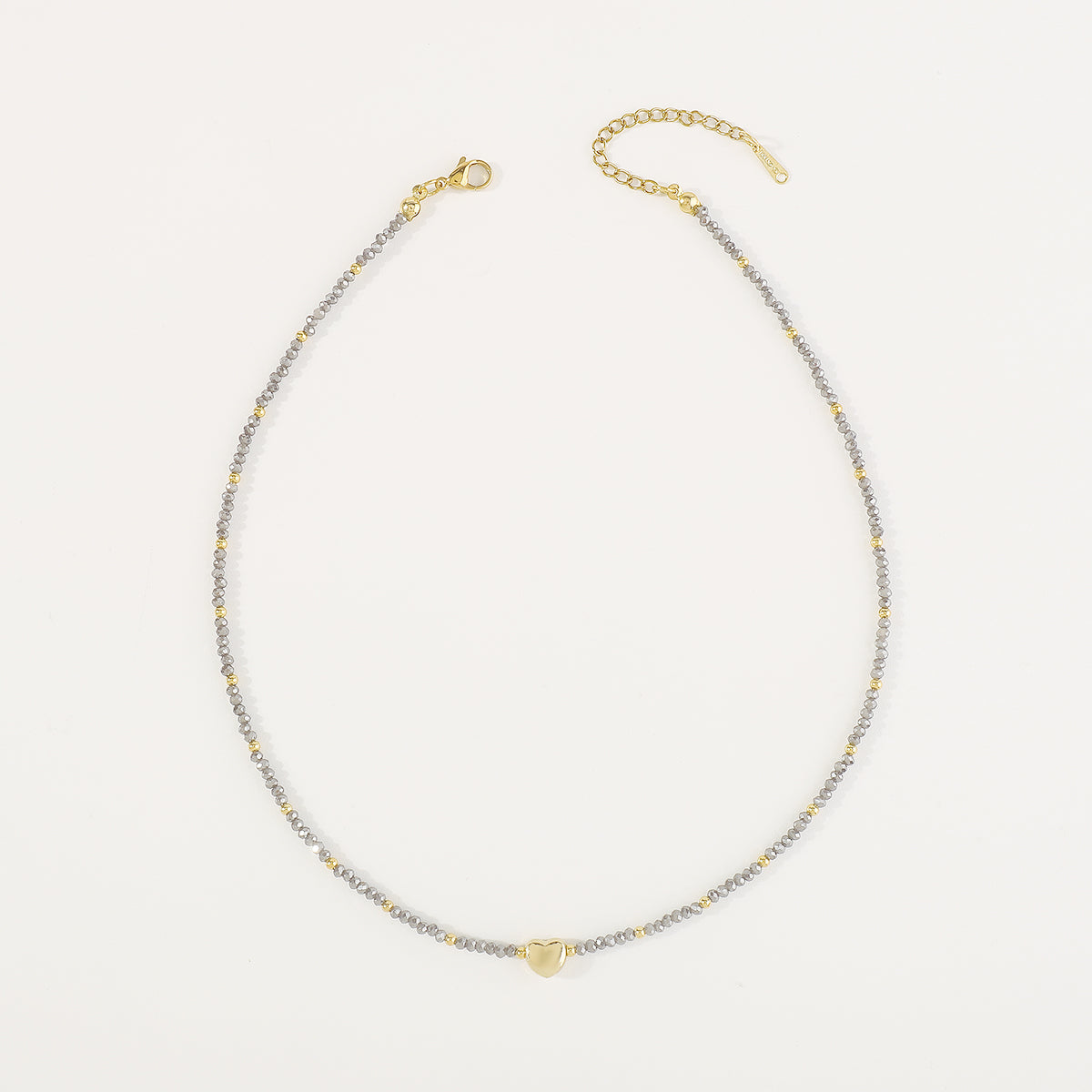 N11303 Mermaid Beads Golden Heart Dainty Necklace
