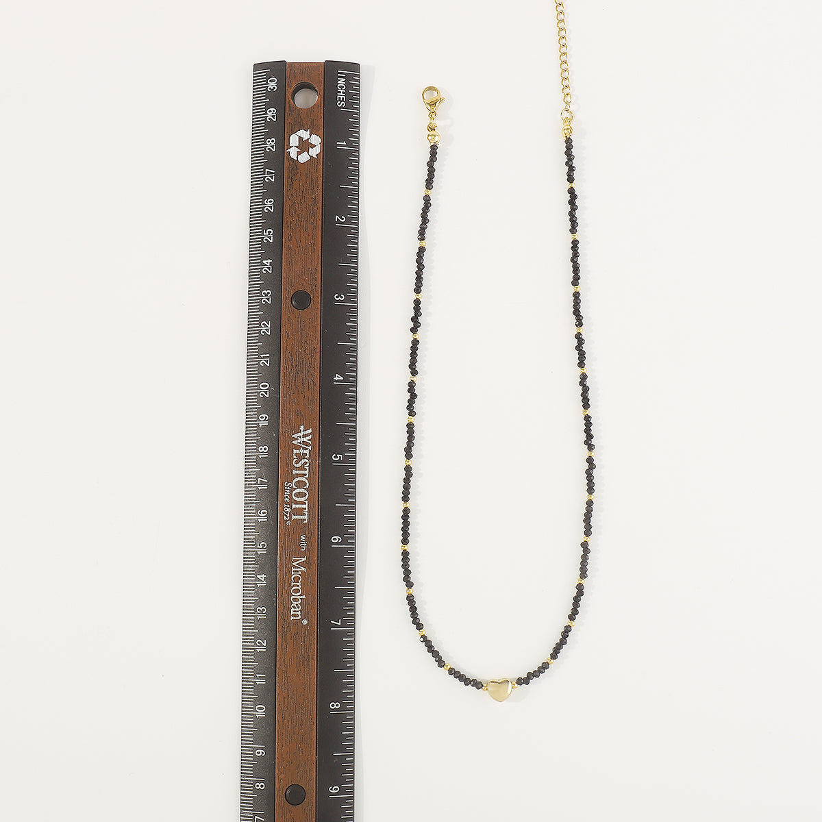 N11303 Mermaid Beads Golden Heart Dainty Necklace