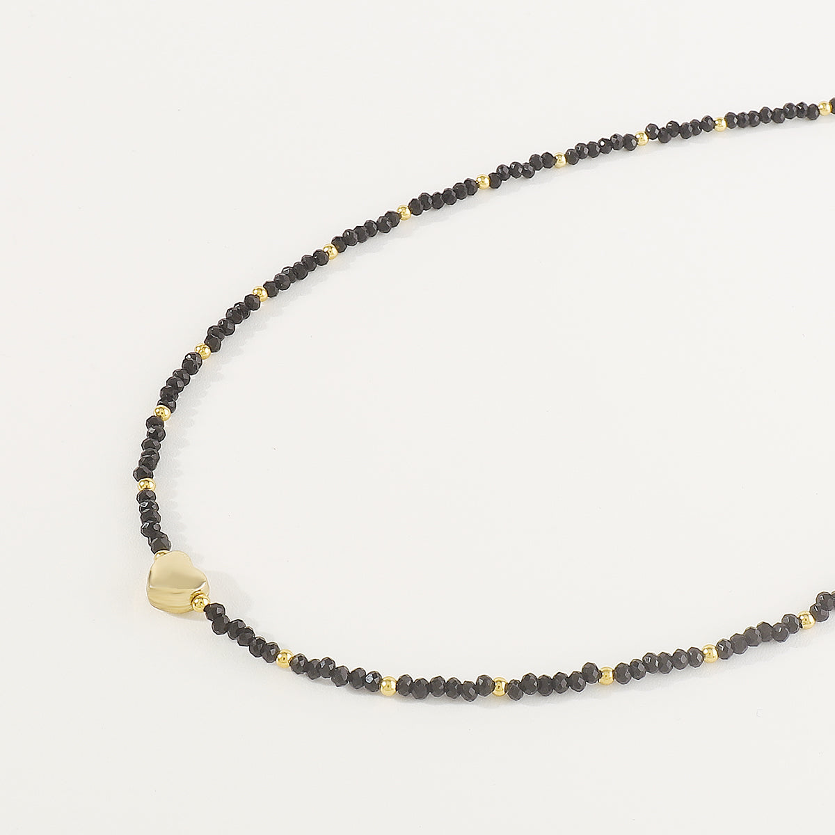 N11303 Mermaid Beads Golden Heart Dainty Necklace
