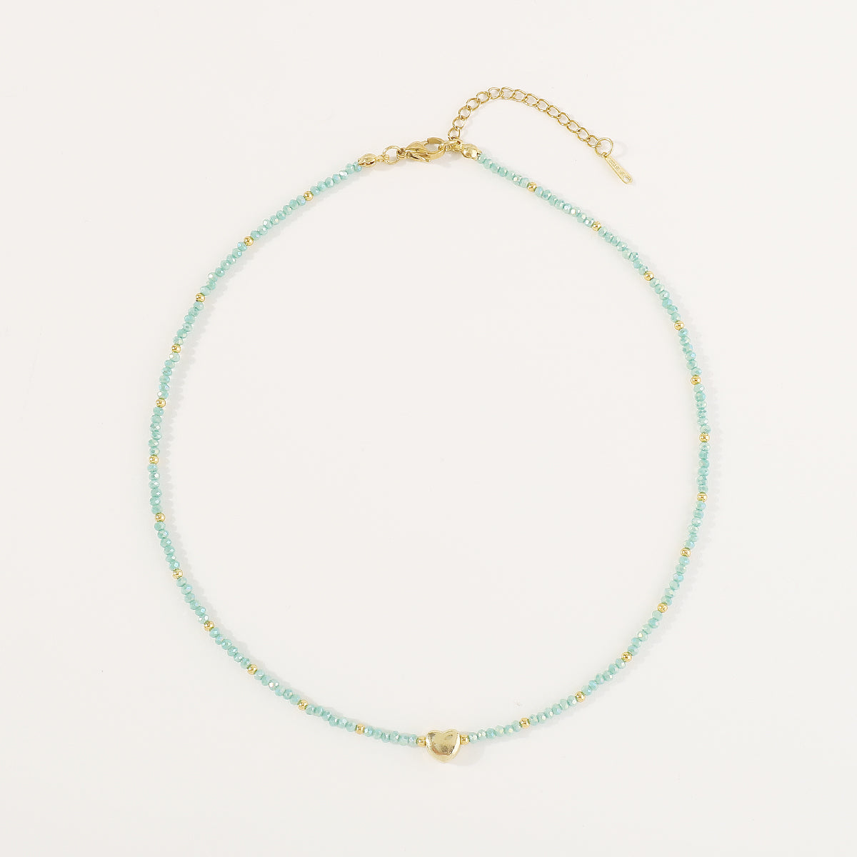 N11303 Mermaid Beads Golden Heart Dainty Necklace