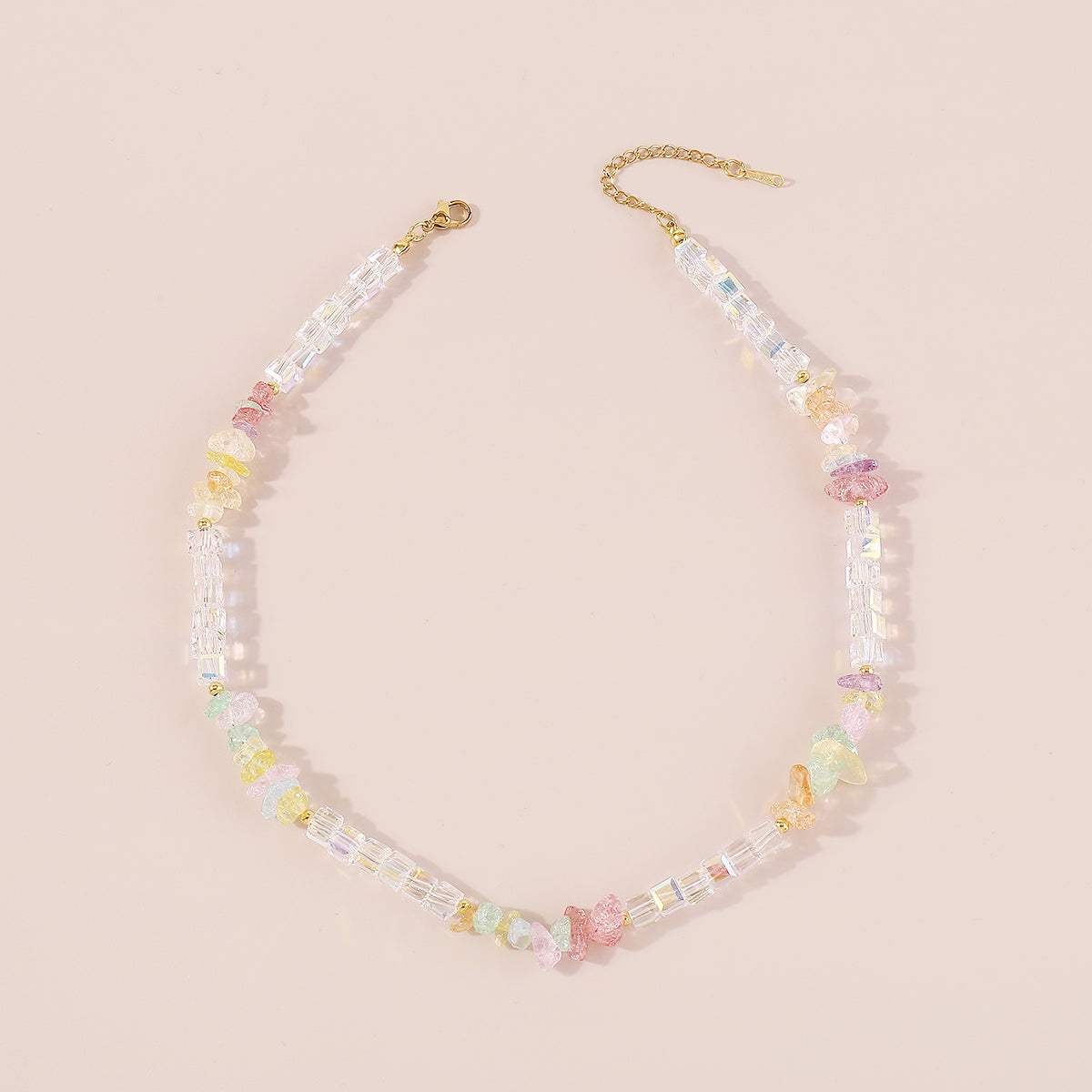 N11312 Aurora Square Beads Stone Necklace