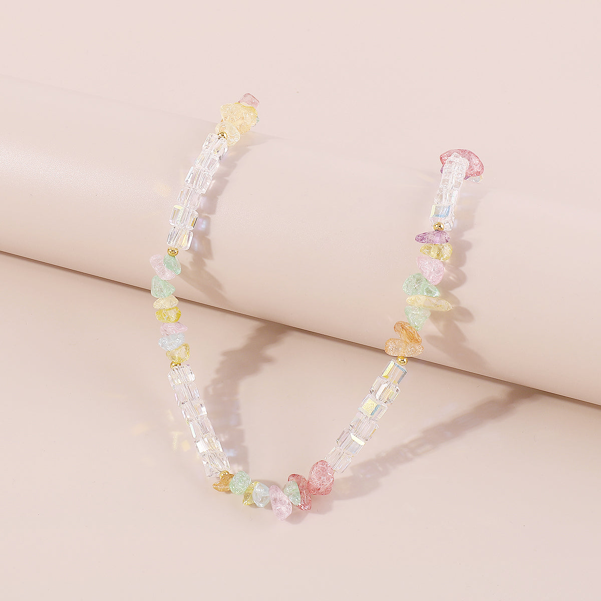 N11312 Aurora Square Beads Stone Necklace