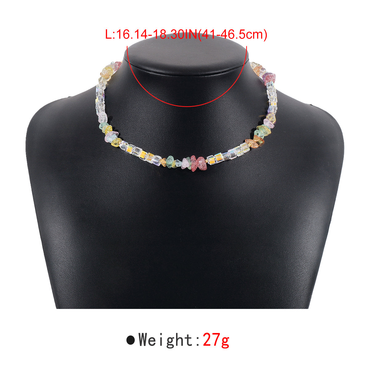 N11312 Aurora Square Beads Stone Necklace