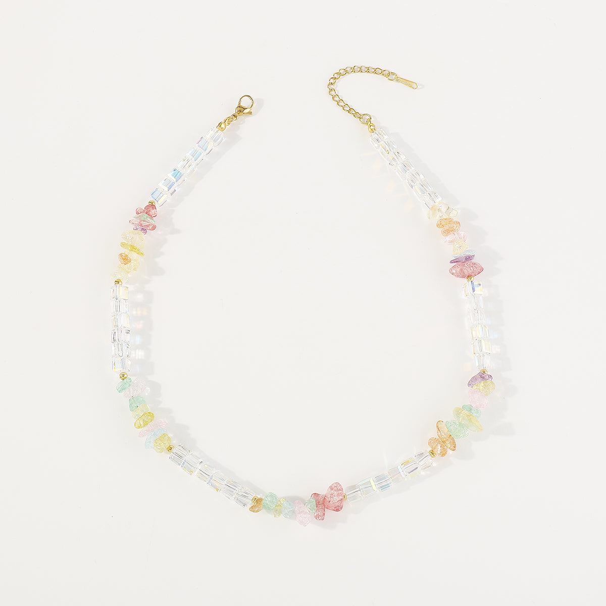 N11312 Aurora Square Beads Stone Necklace