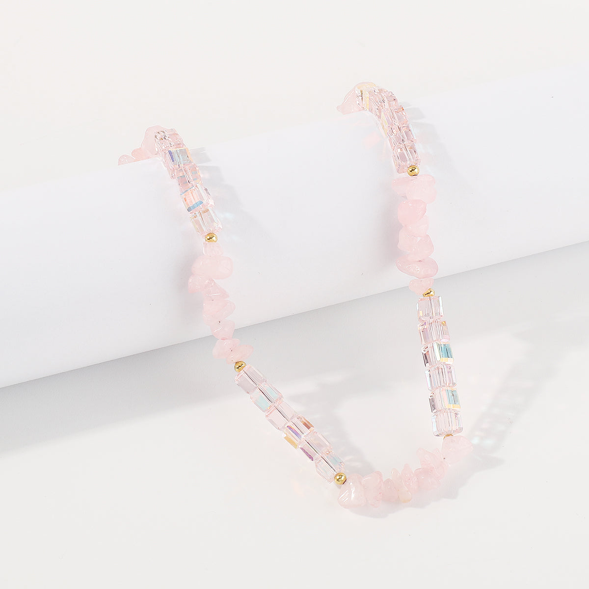 N11312 Aurora Square Beads Stone Necklace