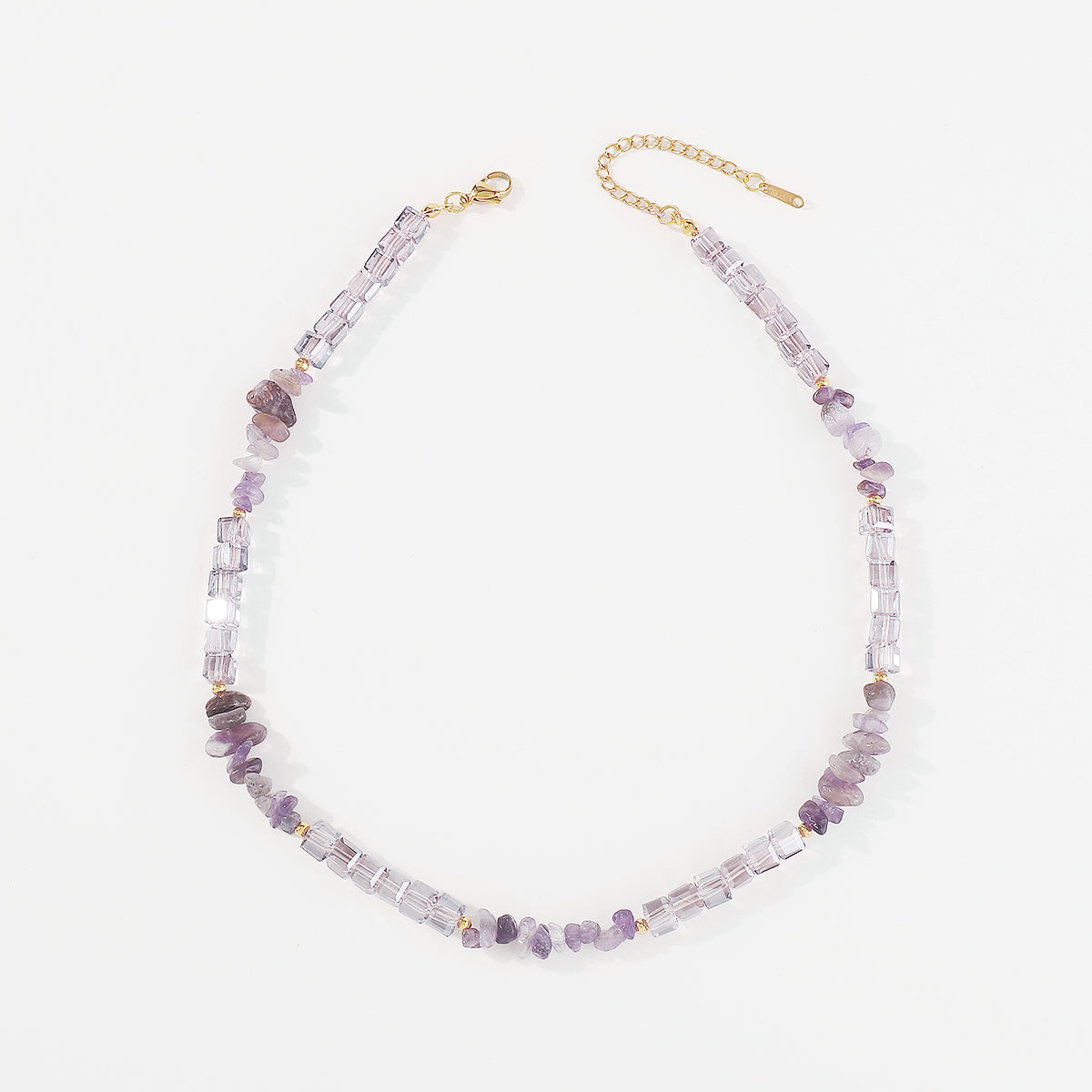N11312 Aurora Square Beads Stone Necklace