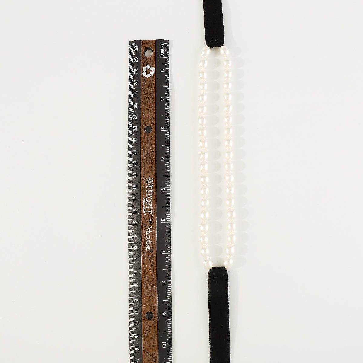 N11335 Flannel Pearl Chain Choker Necklace