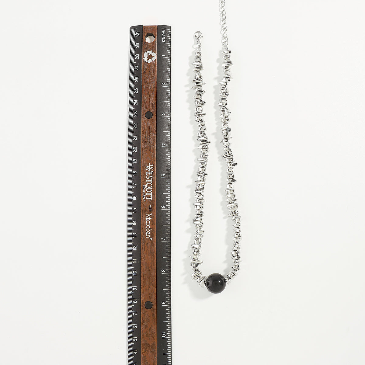 N11354 Geometric Metal Pearl Pendant Necklace