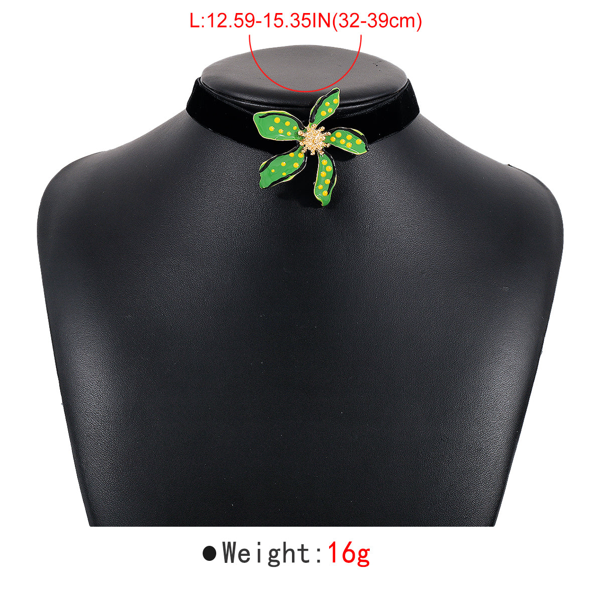N11378 Enamel Flower Choker Necklace