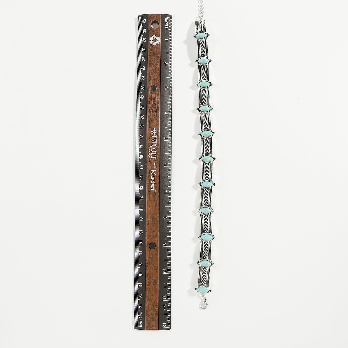 N11406 Retro Geometric Turquoise Choker Necklace
