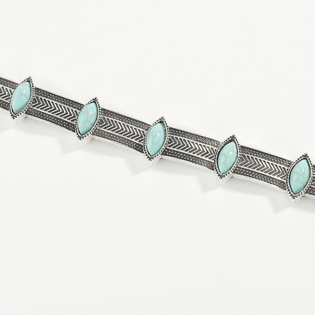 N11406 Retro Geometric Turquoise Choker Necklace