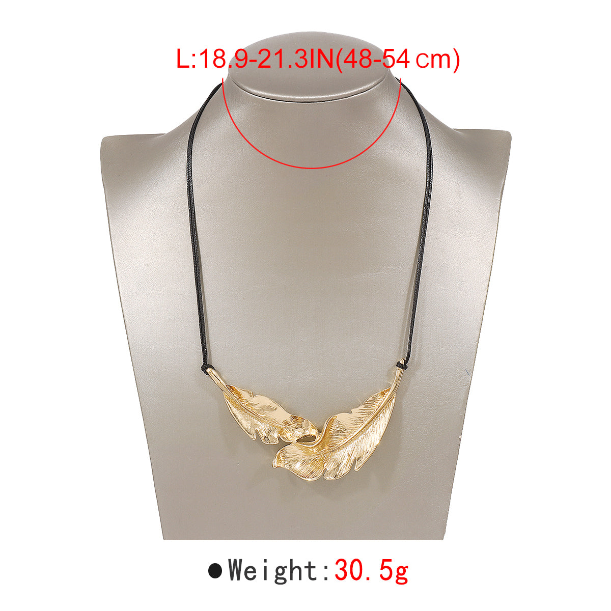N11413 Retro Metal Feather Pendant Necklace
