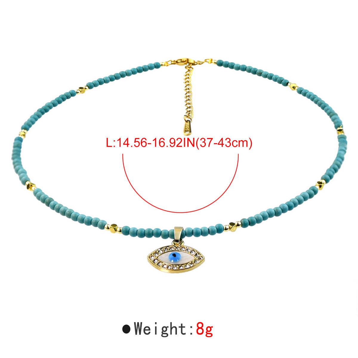 N11435 Stainless Steel Beaded Pendant Necklace