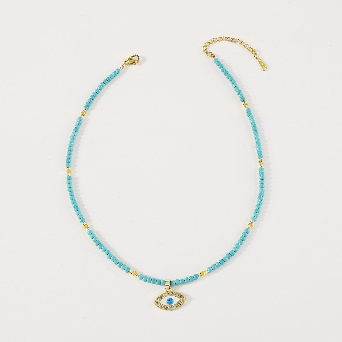 N11435 Stainless Steel Beaded Pendant Necklace