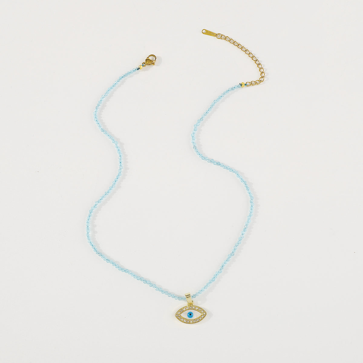N11435 Stainless Steel Beaded Pendant Necklace