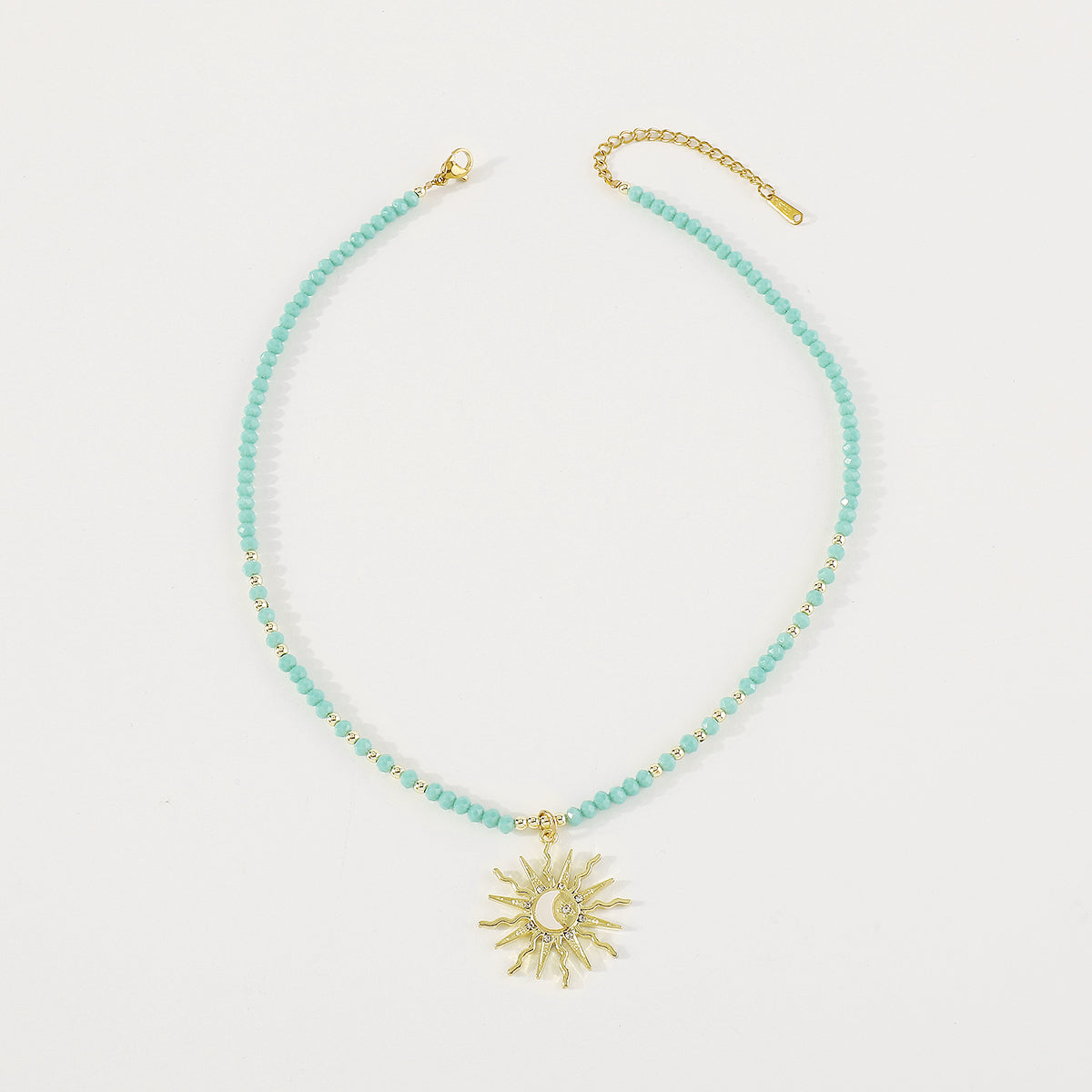N11435 Stainless Steel Beaded Pendant Necklace