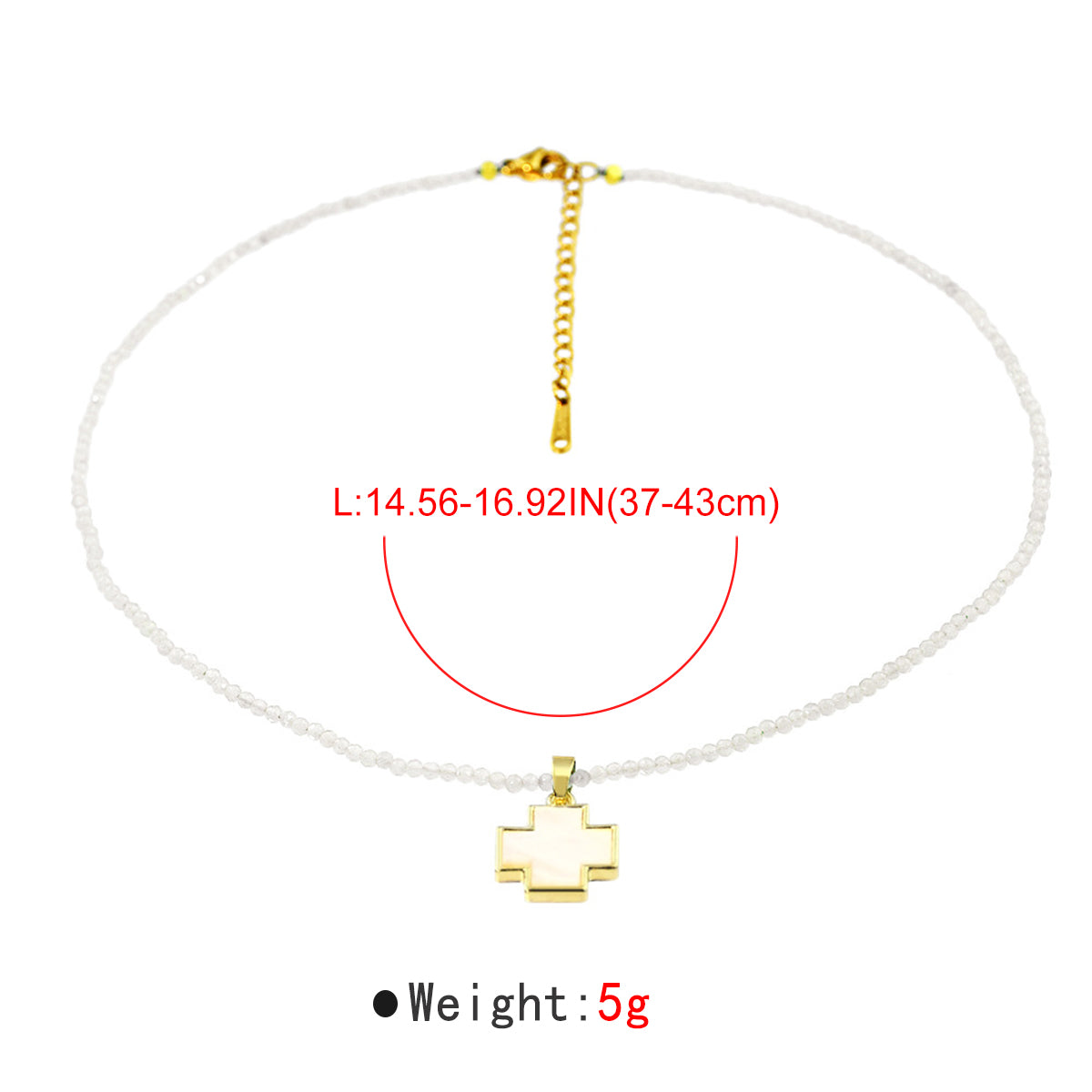 N11435 Stainless Steel Beaded Pendant Necklace