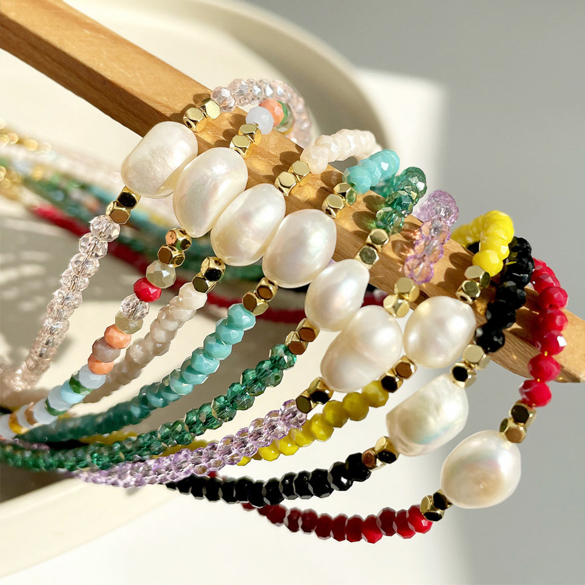 N11442 Mermaid Beaded Freshwater Pearl Necklace