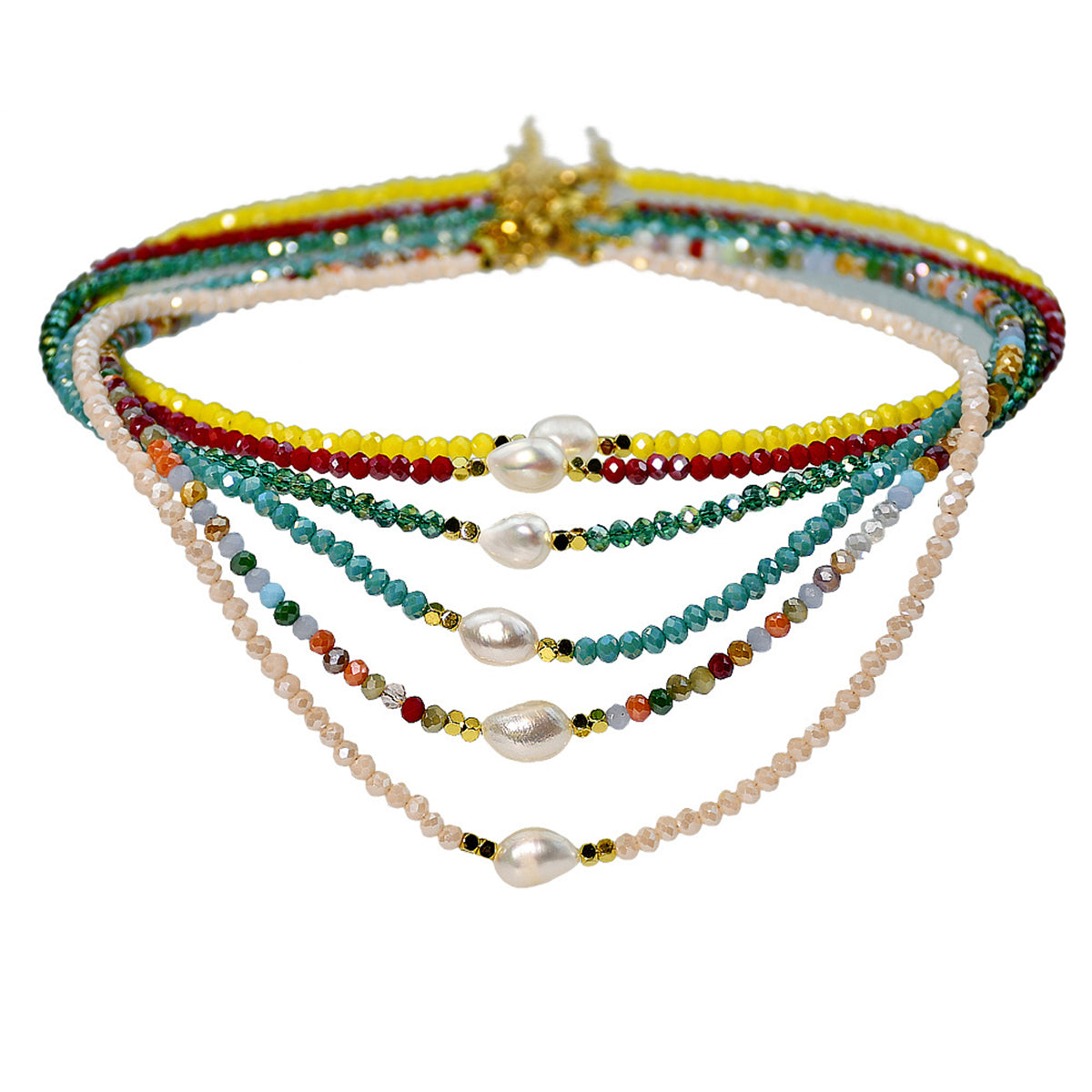 N11442 Mermaid Beaded Freshwater Pearl Necklace