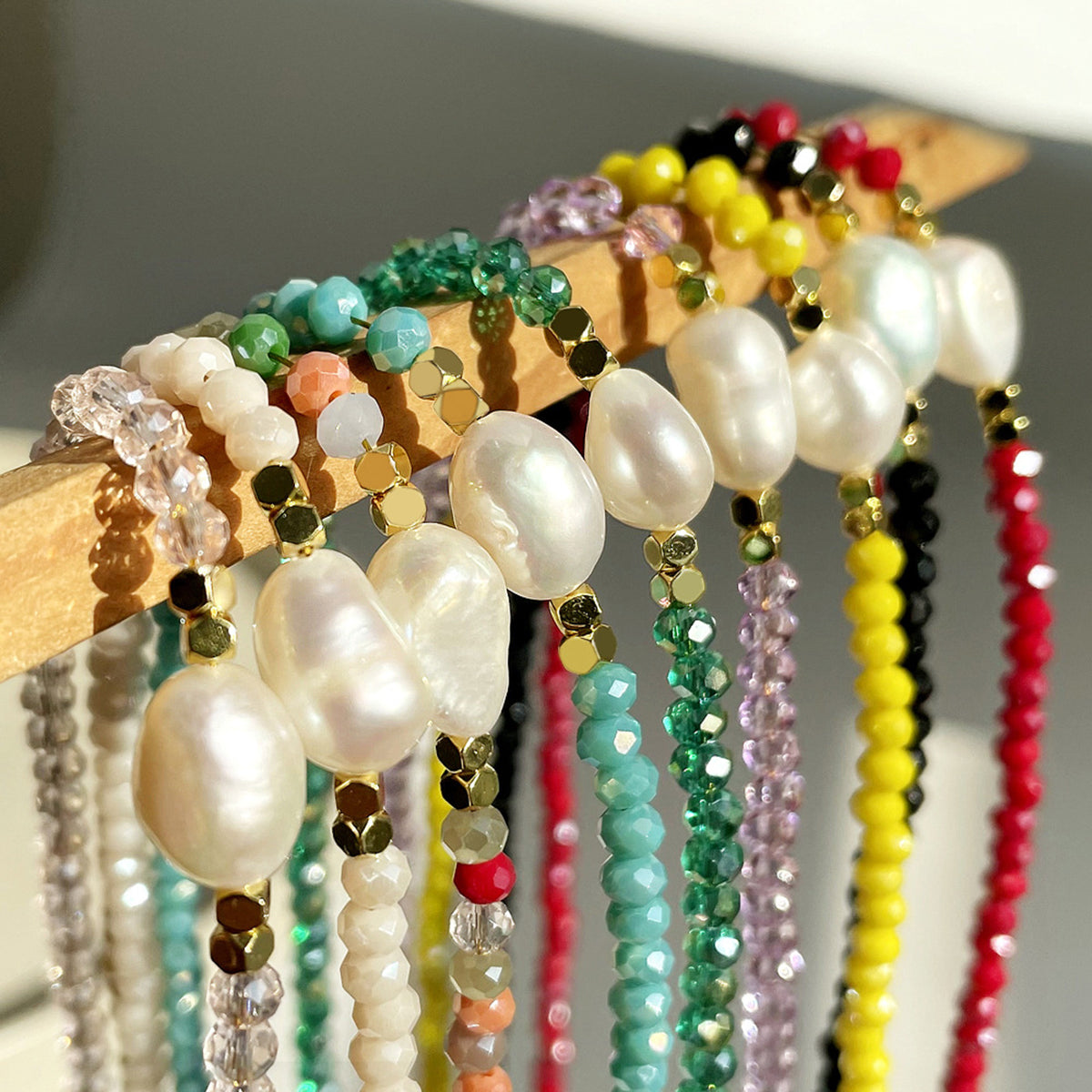 N11442 Mermaid Beaded Freshwater Pearl Necklace