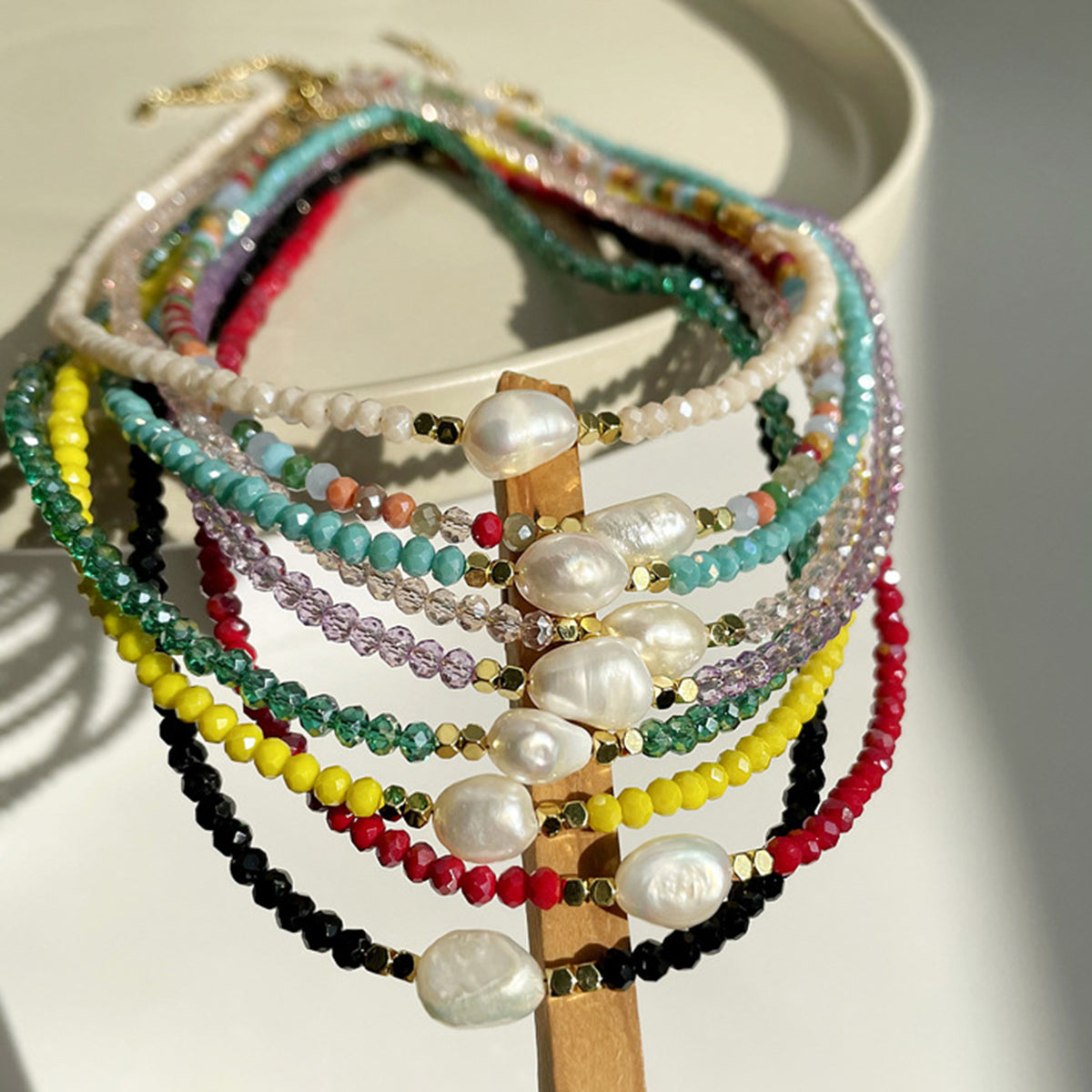 N11442 Mermaid Beaded Freshwater Pearl Necklace