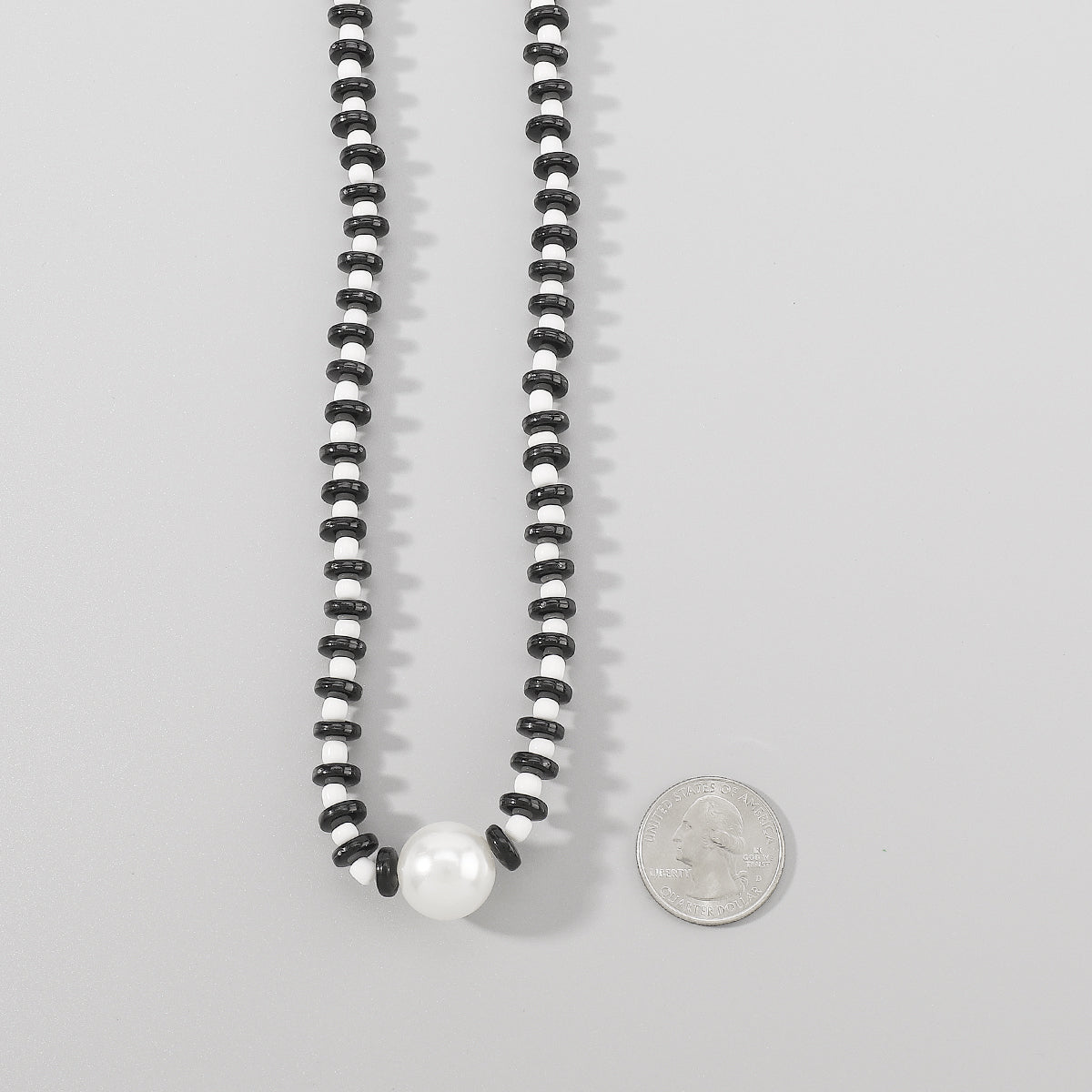 N11479 Colorful Beaded Pearl Pendant Necklace
