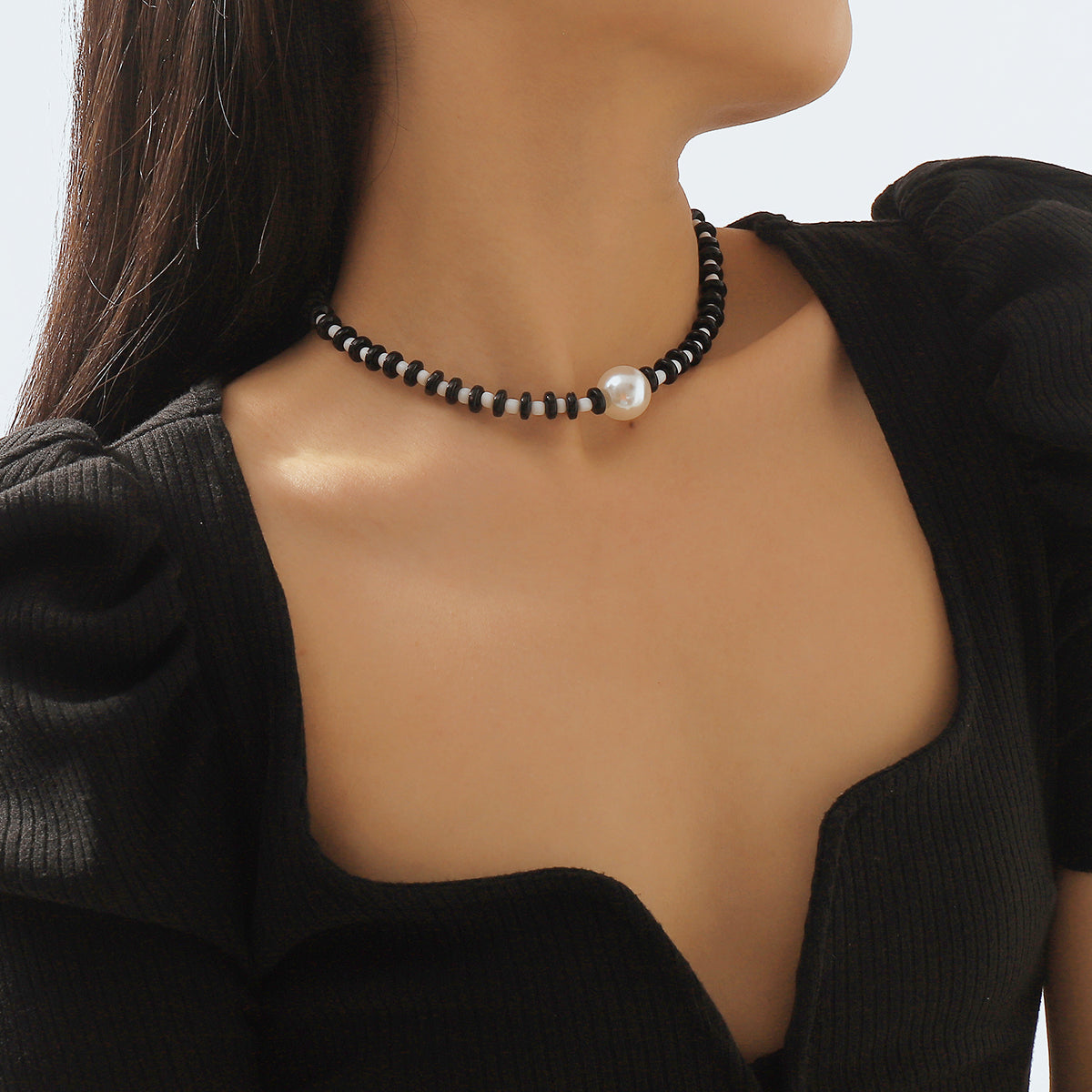 N11479 Colorful Beaded Pearl Pendant Necklace